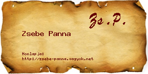Zsebe Panna névjegykártya